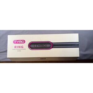 TYMO RING Hair Straightening Comb Black Pink HC100 Ceramic Ionic Brush New Box